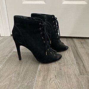 Black lace up ankle boots